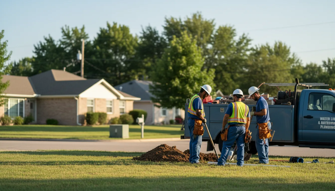 Residential water line and bathroom plumbing service in Panama, OK